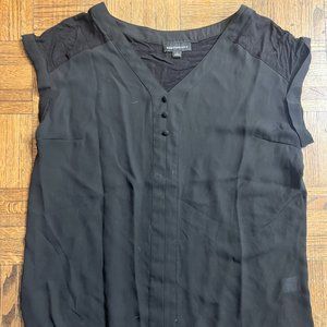 Fortune + Ivy Black Cap Sleeve Women's Top